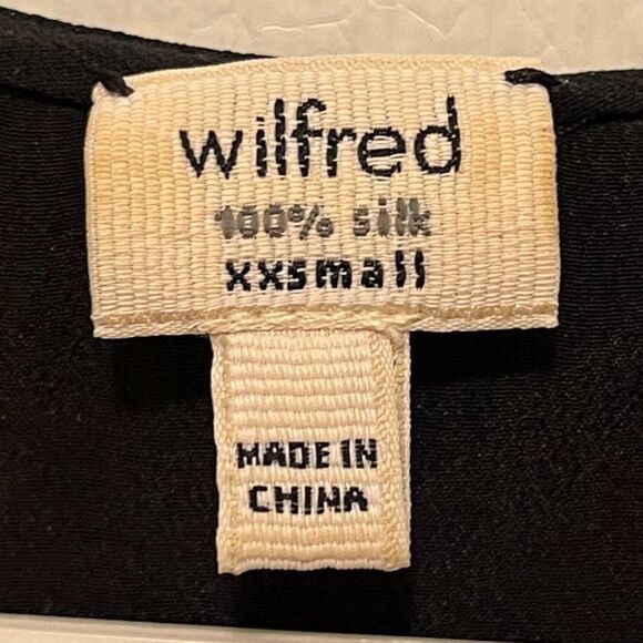 Aritzia Wilfred White Black Silk Split Back Tank Top Shirt Women's Size XXS - Picture 4 of 10